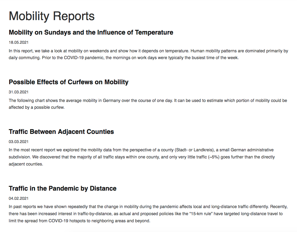 Mobility Reports